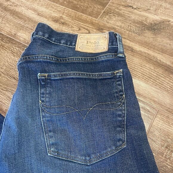 Polo Ralph Lauren Men Jeans 36x31 Blue Denim Pants Varick Slim Straight Stretch - Picture 2 of 13